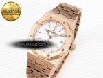 ROYAL OAK 37MM 15450 RG IPF BEST EDITION WHITE DIAL ON RG BRACELET SA3120 SUPER CLONE