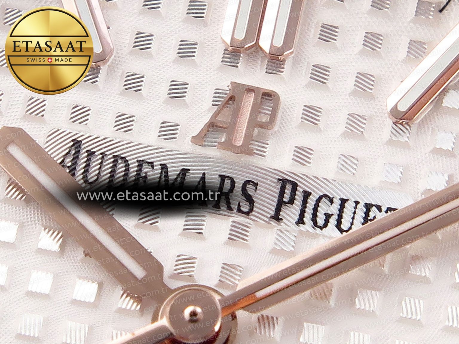 ROYAL OAK 37MM 15450 RG IPF BEST EDITION WHITE DIAL ON RG BRACELET SA3120 SUPER CLONE - Görsel 10