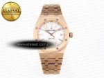 ROYAL OAK 37MM 15450 RG IPF BEST EDITION WHITE DIAL ON RG BRACELET SA3120 SUPER CLONE - Görsel 3