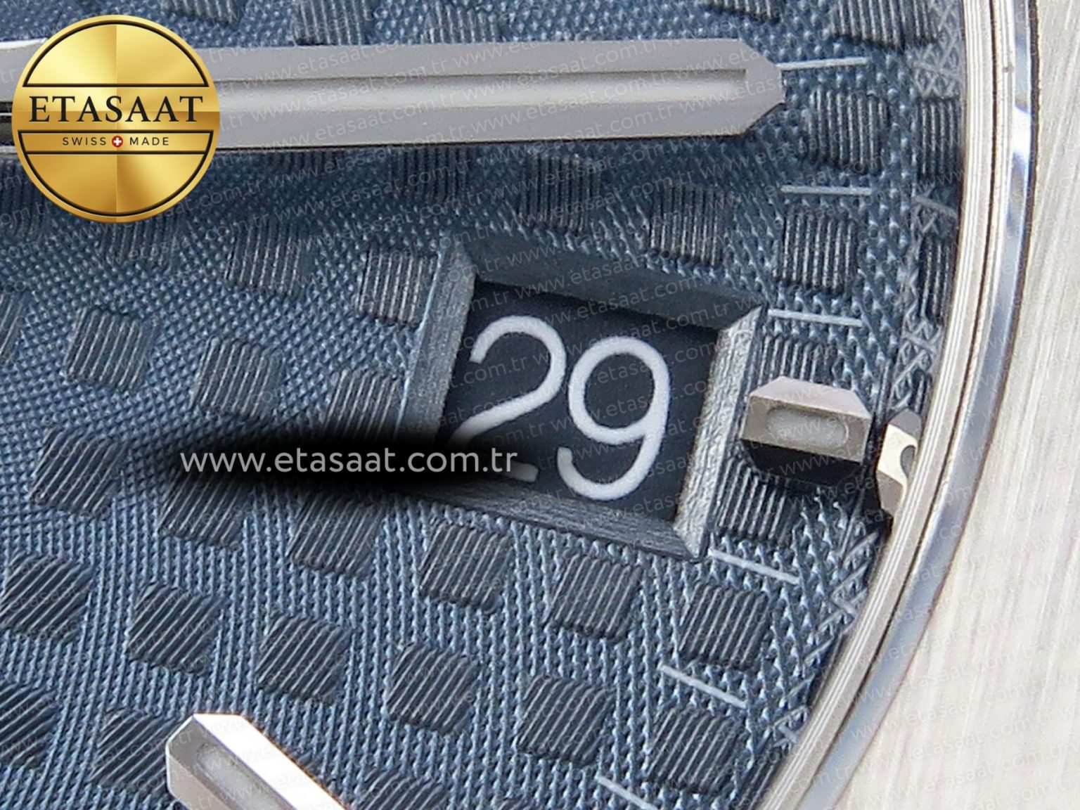 ROYAL OAK 37MM 15450 SS APSF 1:1 BEST EDITION BLUE TEXTURED DIAL ON SS BRACELET SA3120 SUPER CLONE - Görsel 13