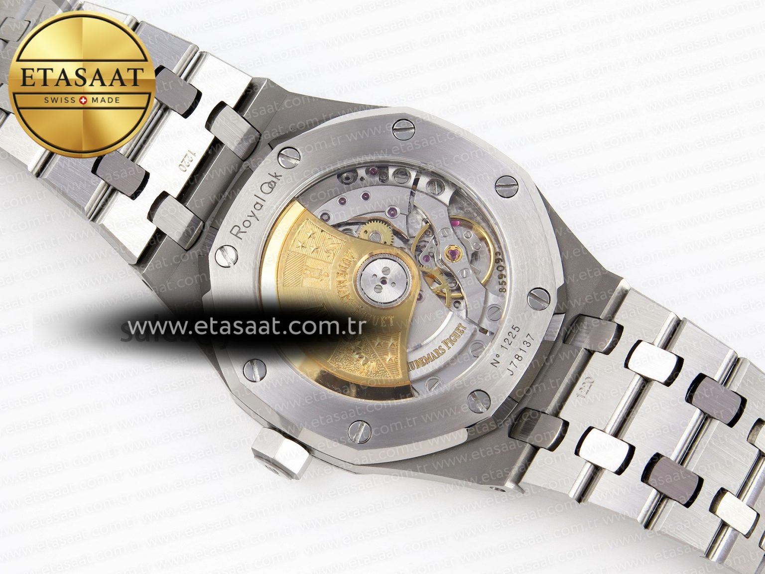 ROYAL OAK 37MM 15450 SS APSF 1:1 BEST EDITION BLUE TEXTURED DIAL ON SS BRACELET SA3120 SUPER CLONE - Görsel 15