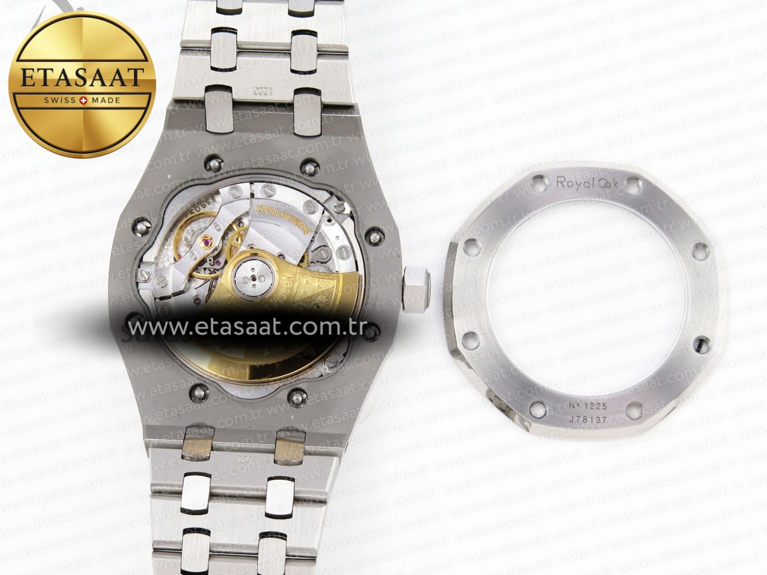 ROYAL OAK 37MM 15450 SS APSF 1:1 BEST EDITION BLUE TEXTURED DIAL ON SS BRACELET SA3120 SUPER CLONE - Görsel 16