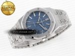 ROYAL OAK 37MM 15450 SS APSF 1:1 BEST EDITION BLUE TEXTURED DIAL ON SS BRACELET SA3120 SUPER CLONE - Görsel 6
