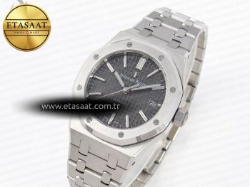 ROYAL OAK 37MM 15450 SS APSF 1:1 BEST EDITION GRAY TEXTURED DIAL ON SS BRACELET SA3120 SUPER CLONE