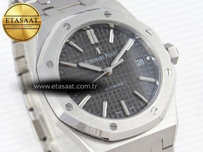 ROYAL OAK 37MM 15450 SS APSF 1:1 BEST EDITION GRAY TEXTURED DIAL ON SS BRACELET SA3120 SUPER CLONE - Görsel 5