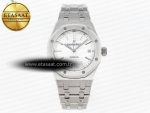 ROYAL OAK 37MM 15450 SS APSF 1:1 BEST EDITION WHITE TEXTURED DIAL ON SS BRACELET SA3120 SUPER CLONE - Görsel 3