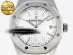 ROYAL OAK 37MM 15450 SS APSF 1:1 BEST EDITION WHITE TEXTURED DIAL ON SS BRACELET SA3120 SUPER CLONE - Görsel 4