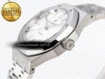 ROYAL OAK 37MM 15450 SS APSF 1:1 BEST EDITION WHITE TEXTURED DIAL ON SS BRACELET SA3120 SUPER CLONE - Görsel 7