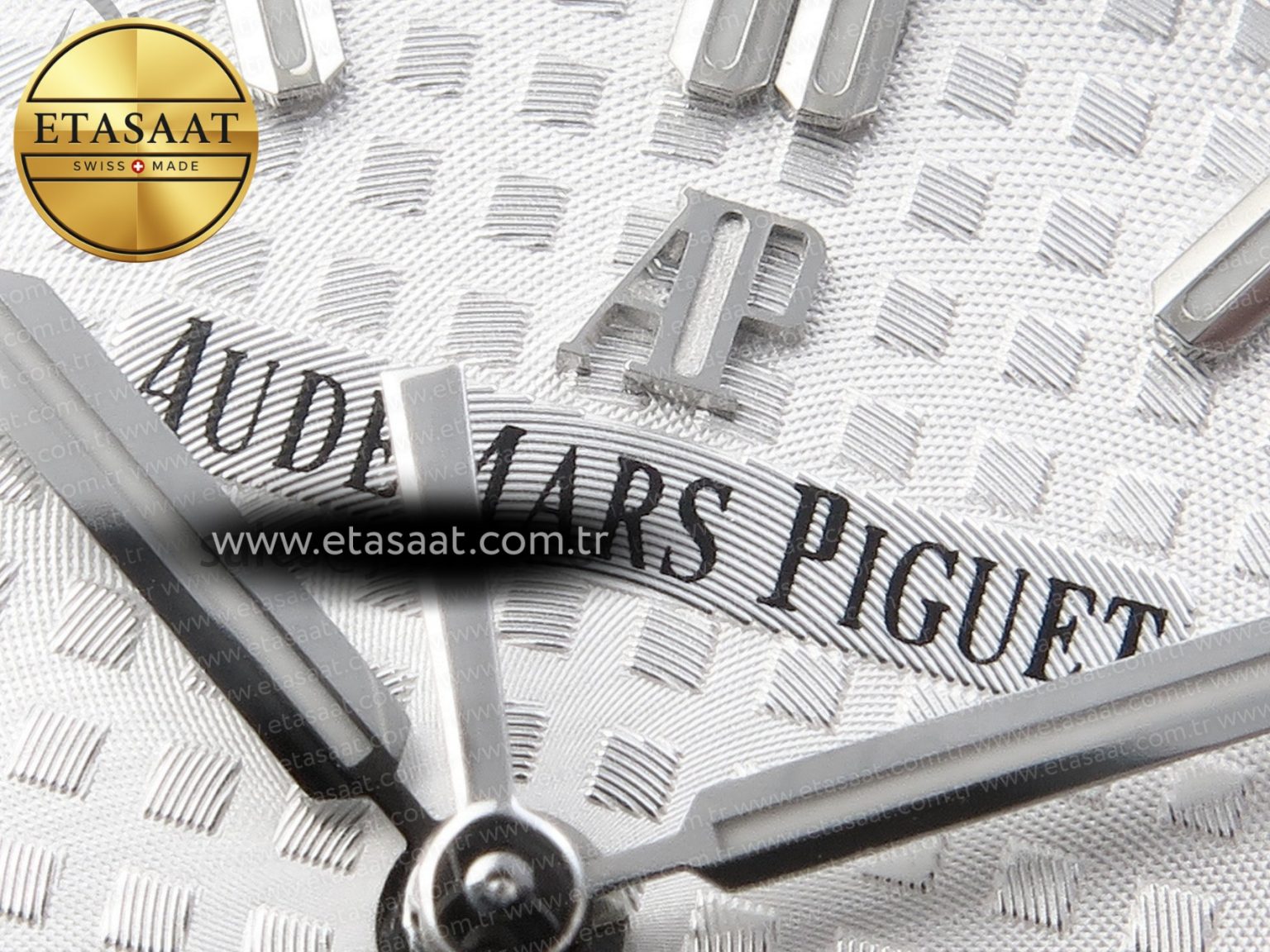 ROYAL OAK 37MM 15450 SS APSF 1:1 BEST EDITION WHITE TEXTURED DIAL ON SS BRACELET SA3120 SUPER CLONE - Görsel 9