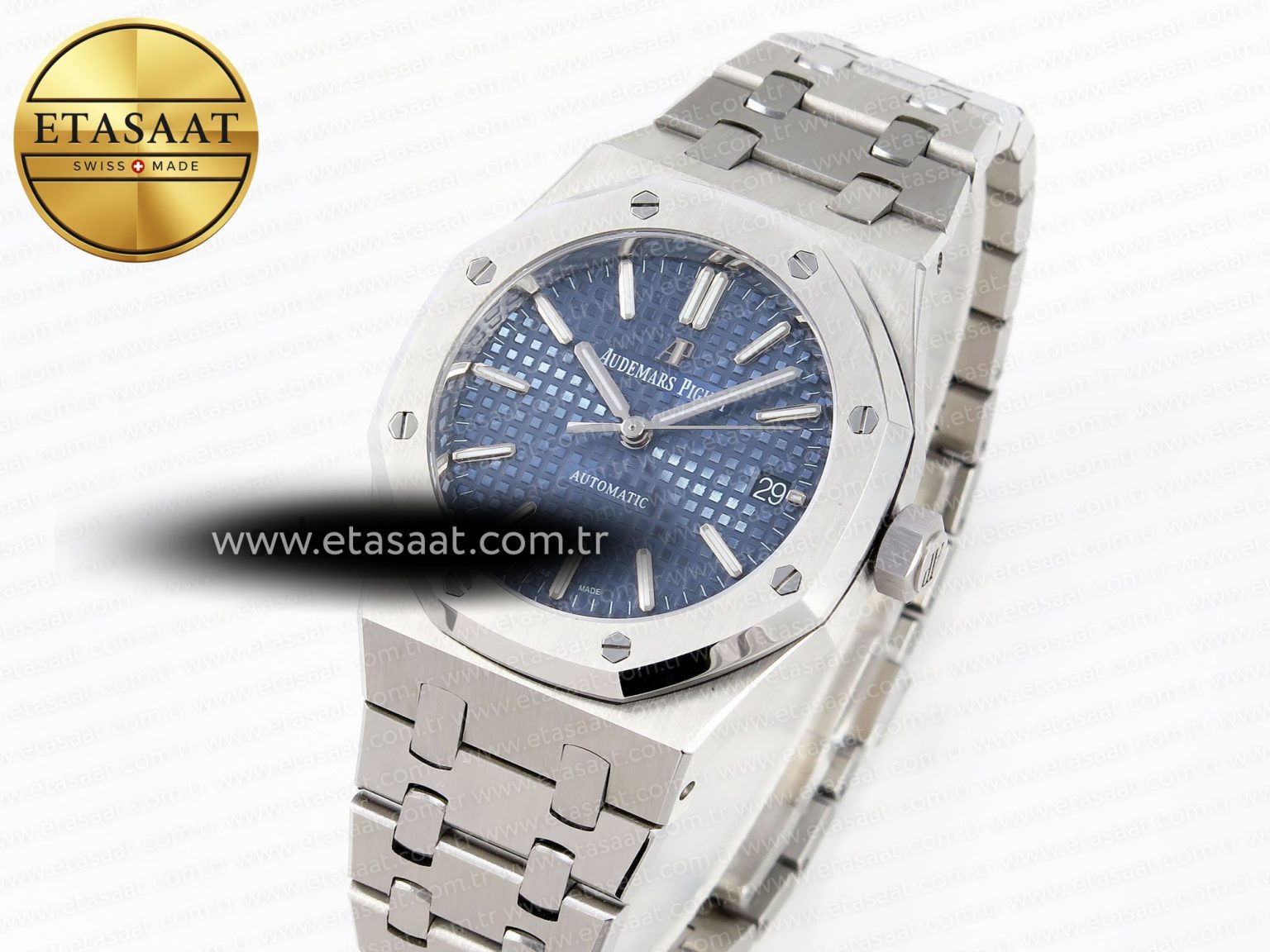 ROYAL OAK 37MM 15450 SS IPF BEST EDITION BLUE DIAL ON SS BRACELET SA3120 SUPER CLONE - Görsel 1
