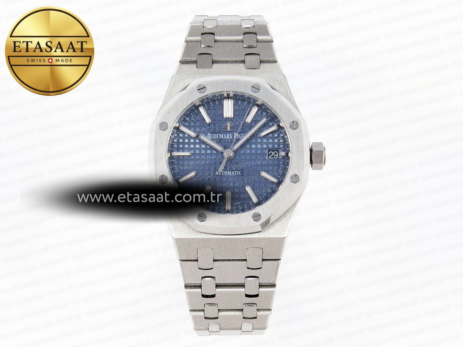ROYAL OAK 37MM 15450 SS IPF BEST EDITION BLUE DIAL ON SS BRACELET SA3120 SUPER CLONE - Görsel 3