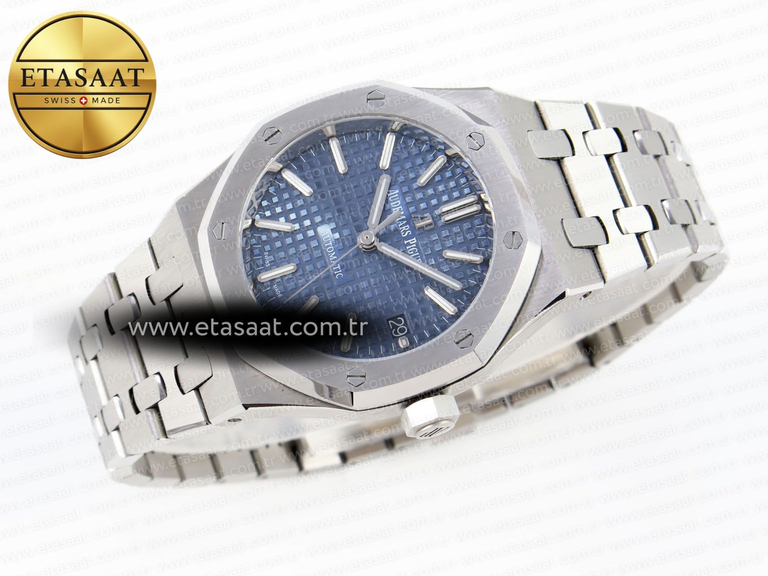 ROYAL OAK 37MM 15450 SS IPF BEST EDITION BLUE DIAL ON SS BRACELET SA3120 SUPER CLONE - Görsel 5