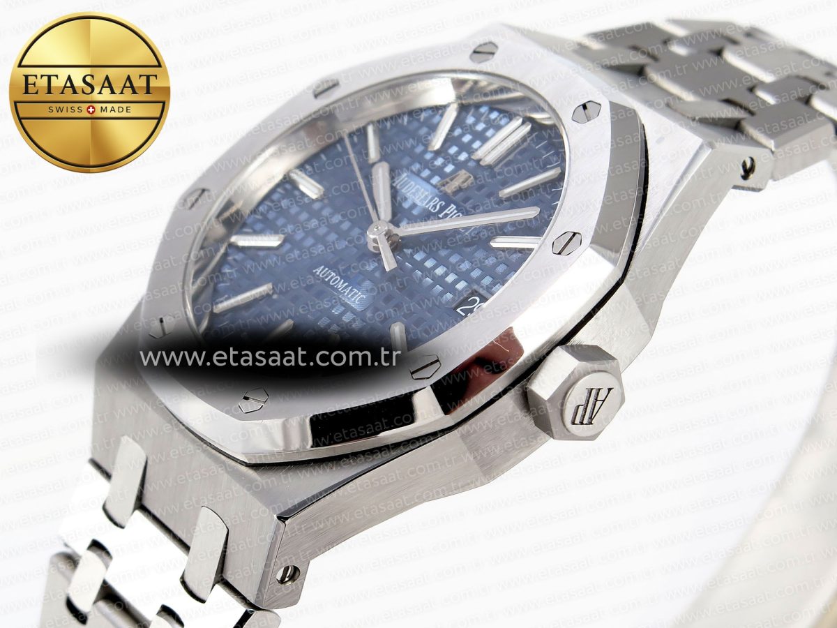 Audemars Piguet ROYAL OAK 37MM 15450 BLUE DIAL ON SS SA3120 - Görsel 6