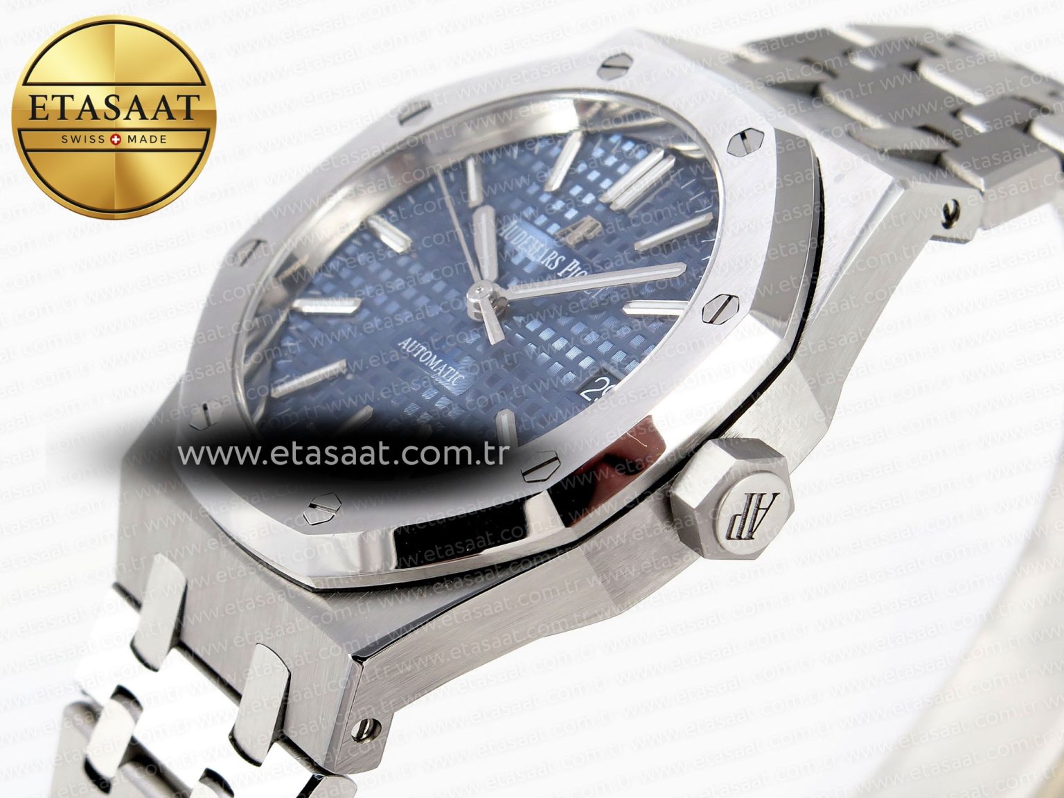 ROYAL OAK 37MM 15450 SS IPF BEST EDITION BLUE DIAL ON SS BRACELET SA3120 SUPER CLONE - Görsel 6