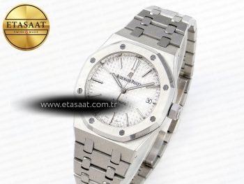 ROYAL OAK 37MM 15450 SS IPF BEST EDITION WHITE DIAL ON SS BRACELET SA3120 SUPER CLONE
