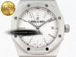 ROYAL OAK 37MM 15450 SS IPF BEST EDITION WHITE DIAL ON SS BRACELET SA3120 SUPER CLONE - Görsel 4