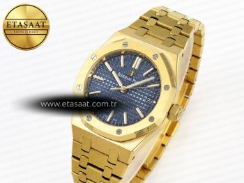 ROYAL OAK 37MM 15450 YG IPF BEST EDITION BLUE DIAL ON YG BRACELET SA3120 SUPER CLONE
