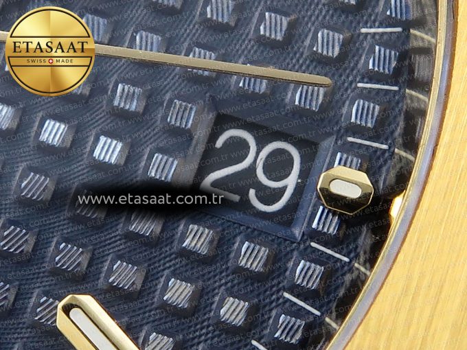 ROYAL OAK 37MM 15450 YG IPF BEST EDITION BLUE DIAL ON YG BRACELET SA3120 SUPER CLONE - Görsel 12