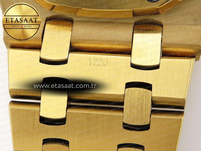 ROYAL OAK 37MM 15450 YG IPF BEST EDITION BLUE DIAL ON YG BRACELET SA3120 SUPER CLONE - Görsel 25