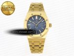 ROYAL OAK 37MM 15450 YG IPF BEST EDITION BLUE DIAL ON YG BRACELET SA3120 SUPER CLONE - Görsel 3