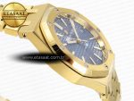 ROYAL OAK 37MM 15450 YG IPF BEST EDITION BLUE DIAL ON YG BRACELET SA3120 SUPER CLONE - Görsel 8