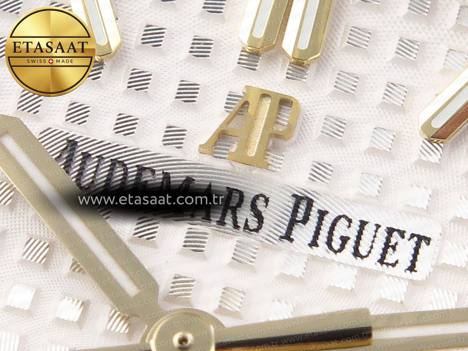 ROYAL OAK 37MM 15450 YG IPF BEST EDITION WHITE DIAL ON YG BRACELET SA3120 SUPER CLONE - Görsel 10