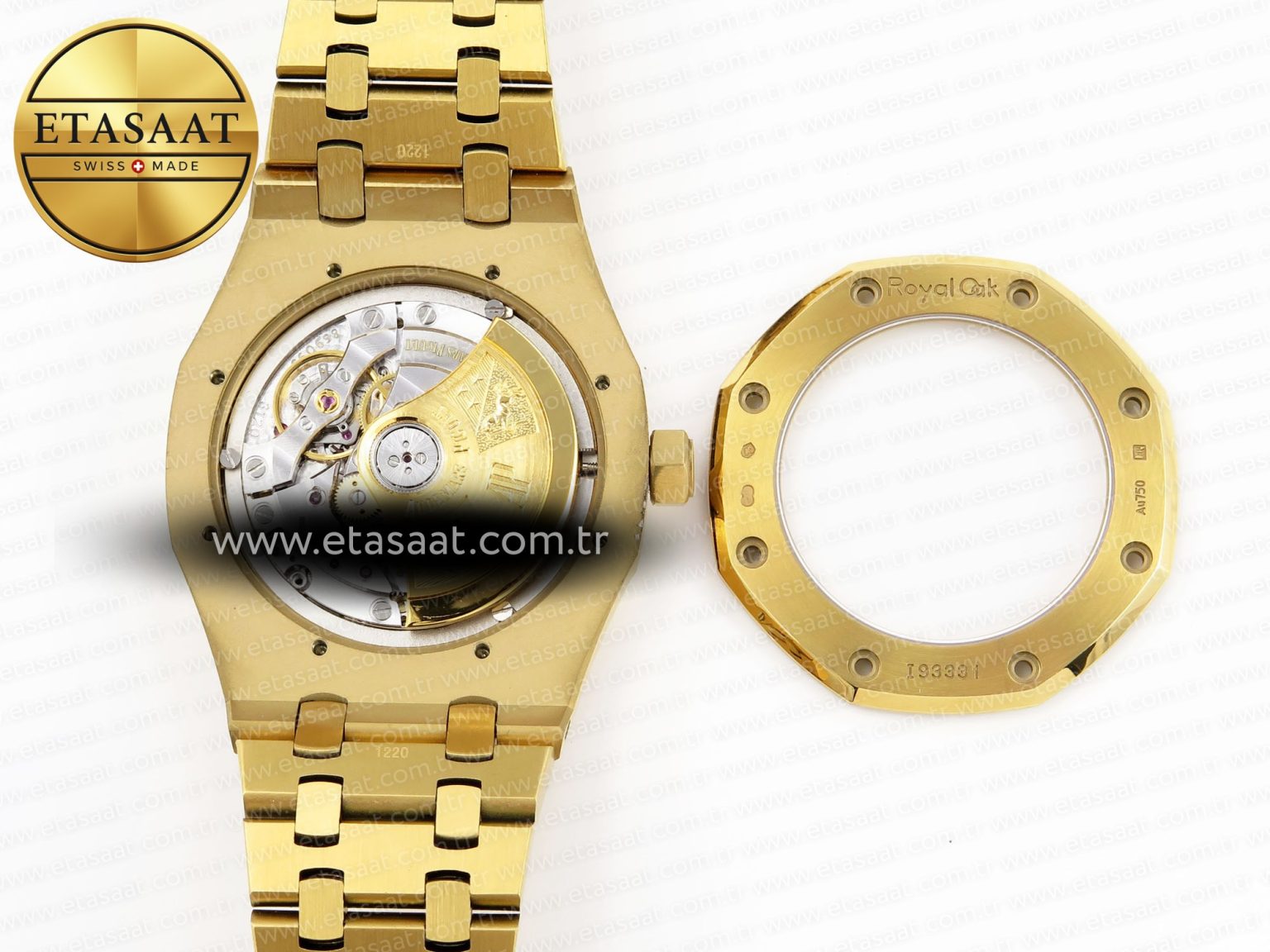ROYAL OAK 37MM 15450 YG IPF BEST EDITION WHITE DIAL ON YG BRACELET SA3120 SUPER CLONE - Görsel 14