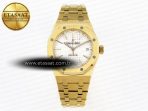 Audemars Piguet ROYAL OAK 37MM 15450  WHITE DIAL ON YG SA3120 - Görsel 3