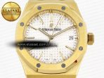 Audemars Piguet ROYAL OAK 37MM 15450  WHITE DIAL ON YG SA3120 - Görsel 4