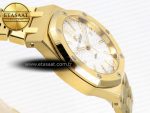 ROYAL OAK 37MM 15450 YG IPF BEST EDITION WHITE DIAL ON YG BRACELET SA3120 SUPER CLONE - Görsel 7