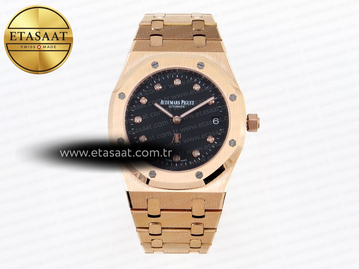 Royal Oak 39mm 15202 RG IPF 1:1 Best Edition Black Diamonds Dial on RG Bracelet A2121 - Görsel 3
