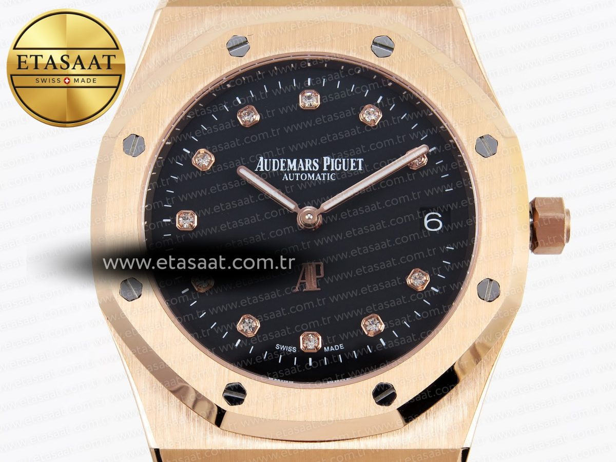 Royal Oak 39mm 15202 RG IPF 1:1 Best Edition Black Diamonds Dial on RG Bracelet A2121 - Görsel 4
