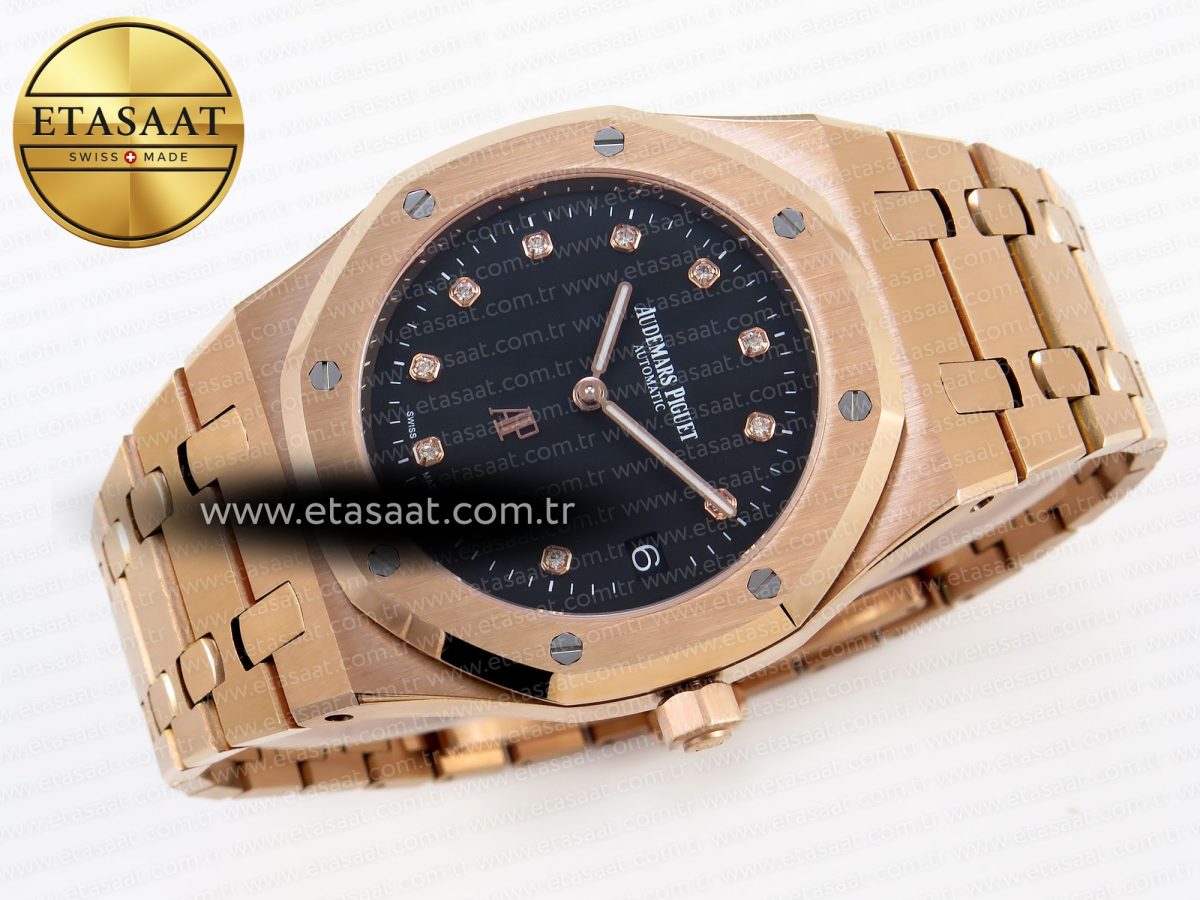 Royal Oak 39mm 15202 RG IPF 1:1 Best Edition Black Diamonds Dial on RG Bracelet A2121 - Görsel 7