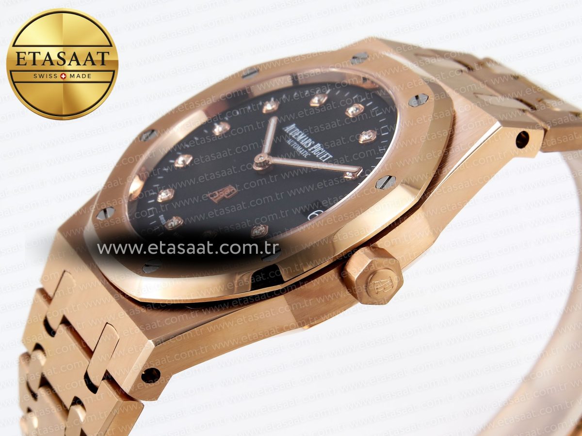 Royal Oak 39mm 15202 RG IPF 1:1 Best Edition Black Diamonds Dial on RG Bracelet A2121 - Görsel 8