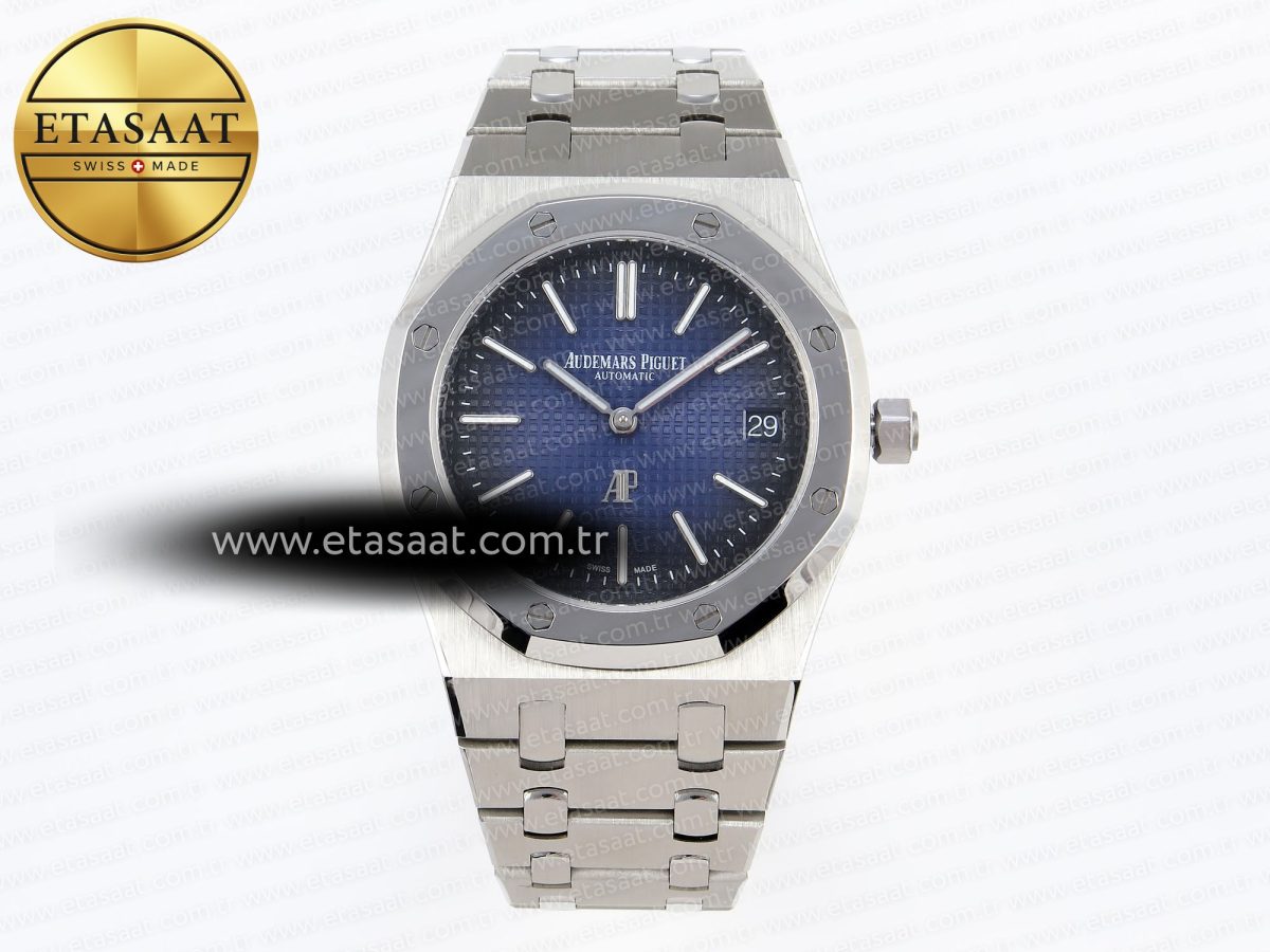 Royal Oak 39mm 15202 SS IPF 1:1 Best Edition Blue/Black Textured Dial on SS Bracelet A2121 - Görsel 3