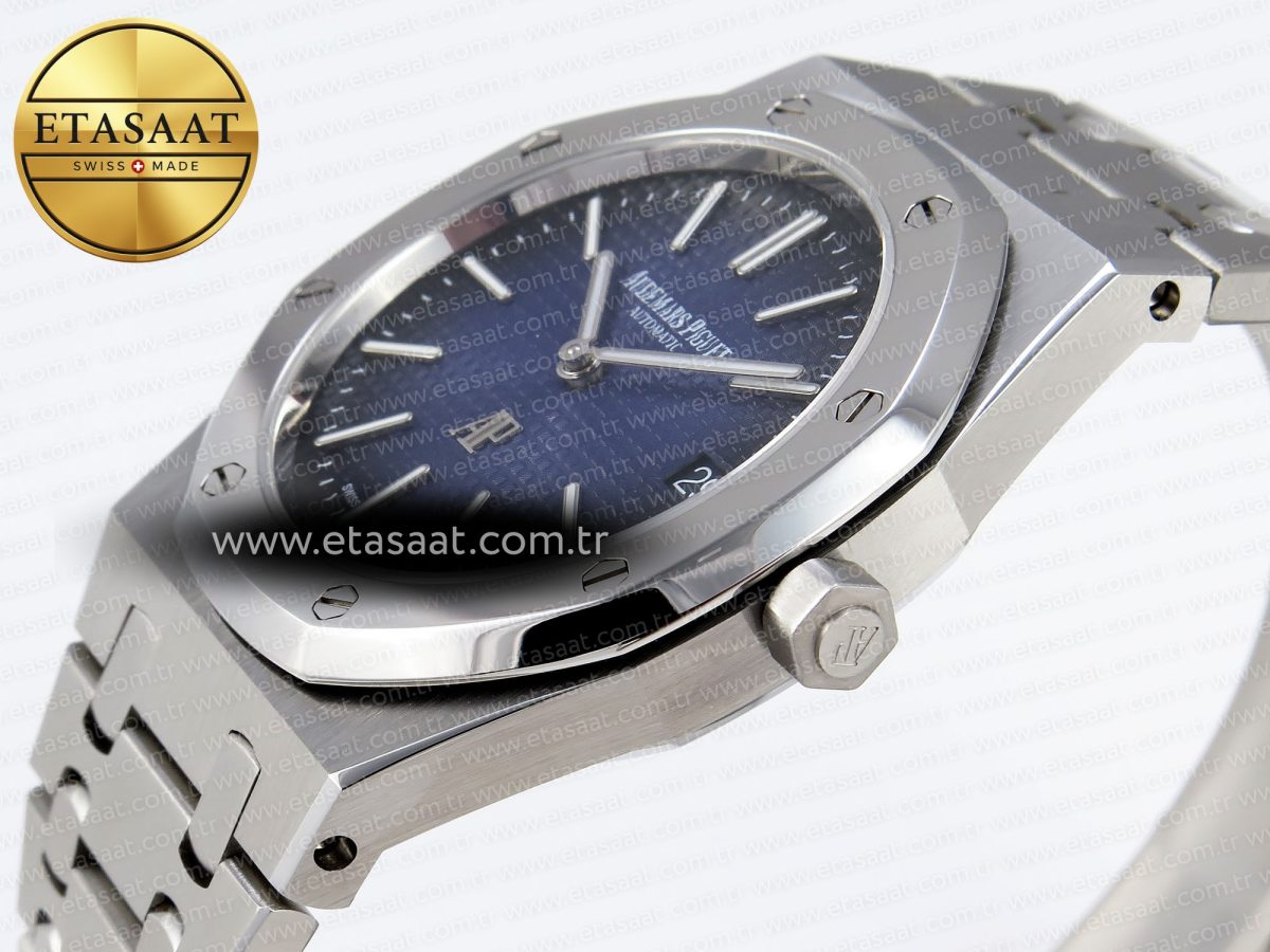 Royal Oak 39mm 15202 SS IPF 1:1 Best Edition Blue/Black Textured Dial on SS Bracelet A2121 - Görsel 8