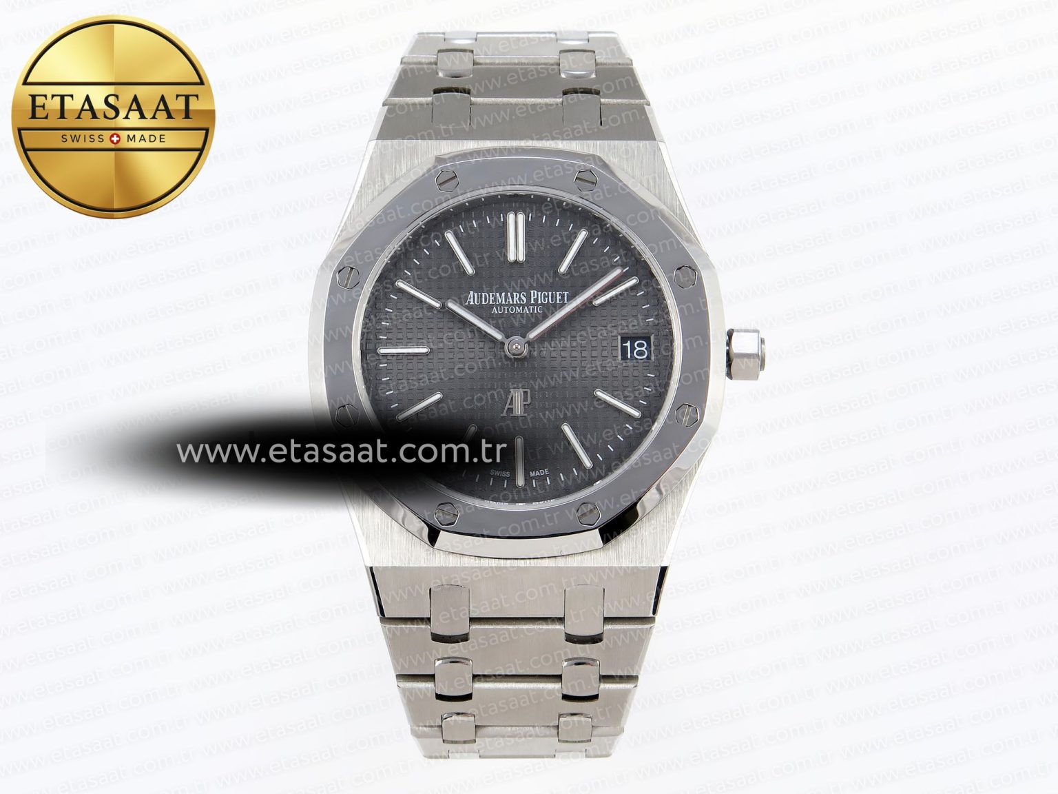 Royal Oak 39mm 15202 SS IPF 1:1 Best Edition Gray Textured Dial on SS Bracelet A2121 - Görsel 3