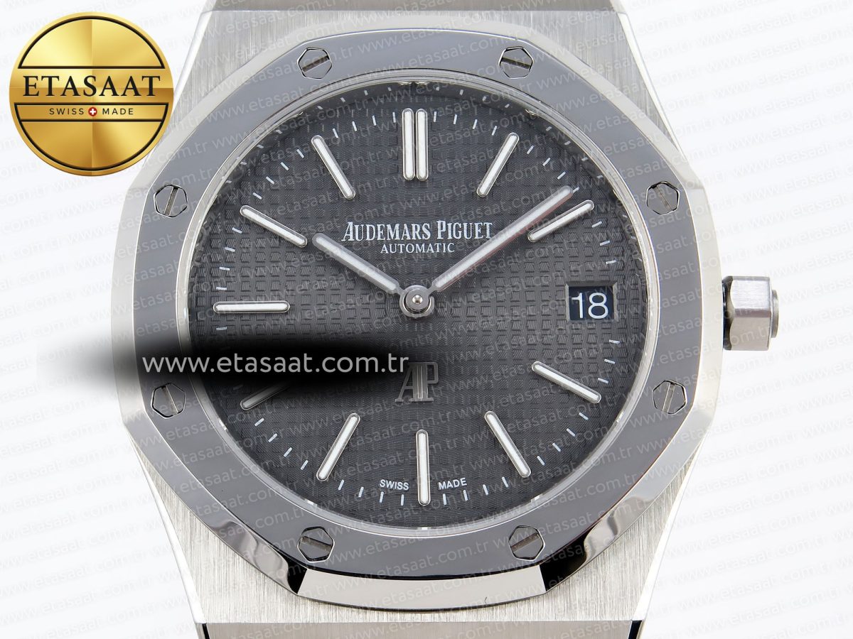 Royal Oak 39mm 15202 SS IPF 1:1 Best Edition Gray Textured Dial on SS Bracelet A2121 - Görsel 4