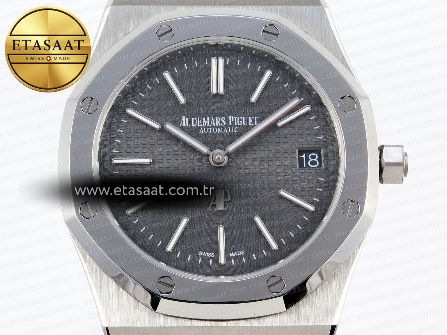 Royal Oak 39mm 15202 SS IPF 1:1 Best Edition Gray Textured Dial on SS Bracelet A2121 - Görsel 4