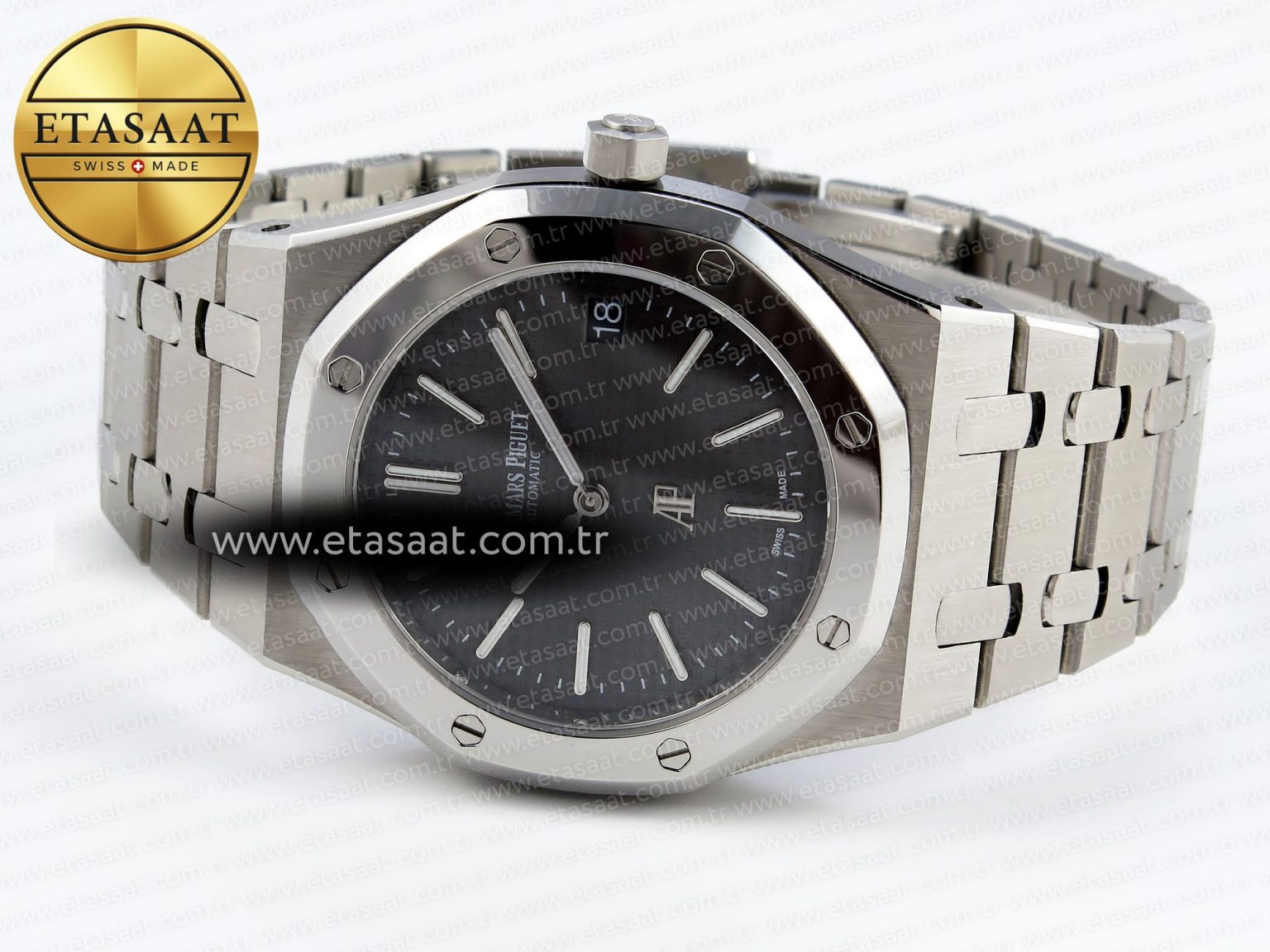 Royal Oak 39mm 15202 SS IPF 1:1 Best Edition Gray Textured Dial on SS Bracelet A2121 - Görsel 6