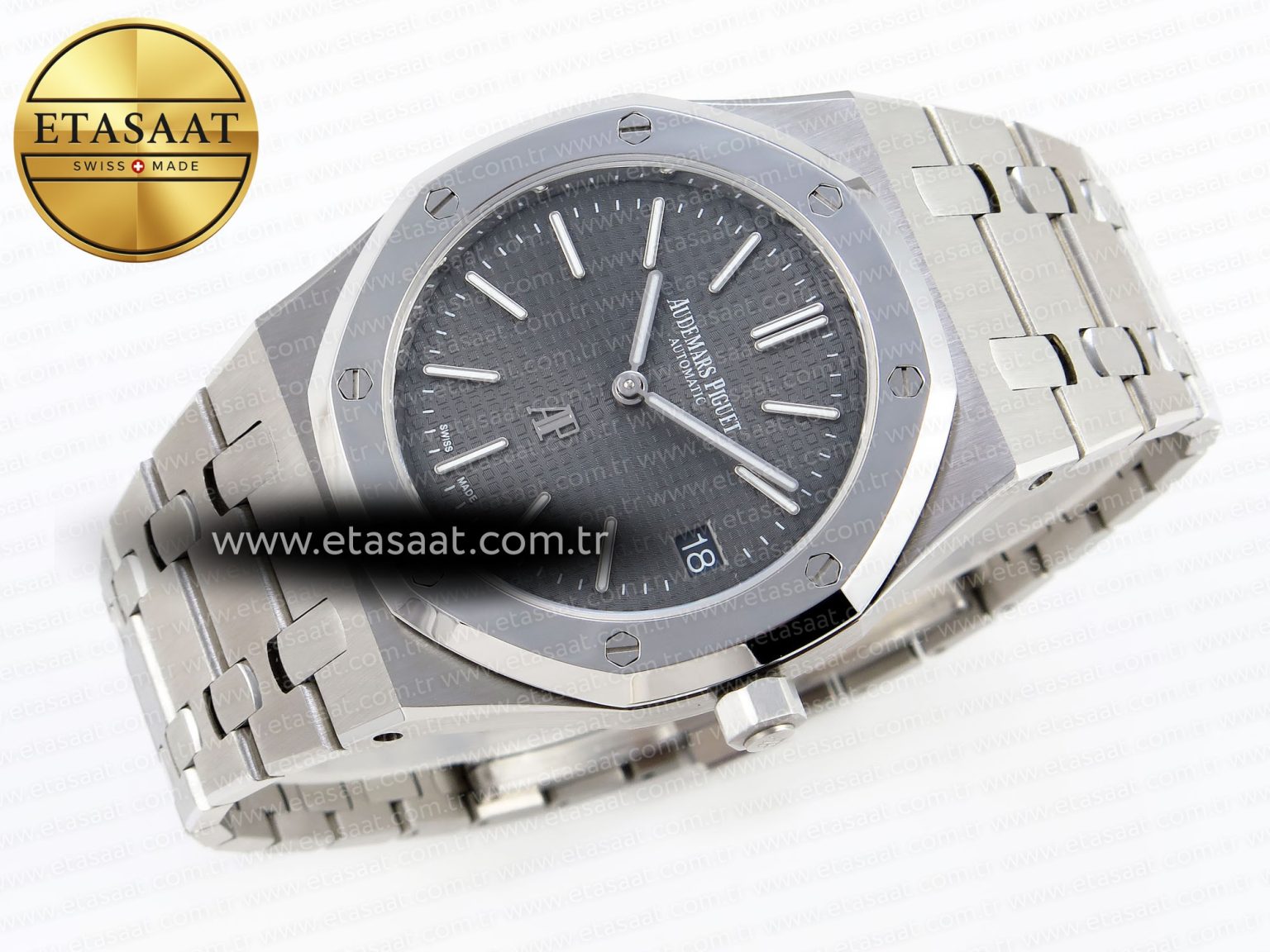 Royal Oak 39mm 15202 SS IPF 1:1 Best Edition Gray Textured Dial on SS Bracelet A2121 - Görsel 7