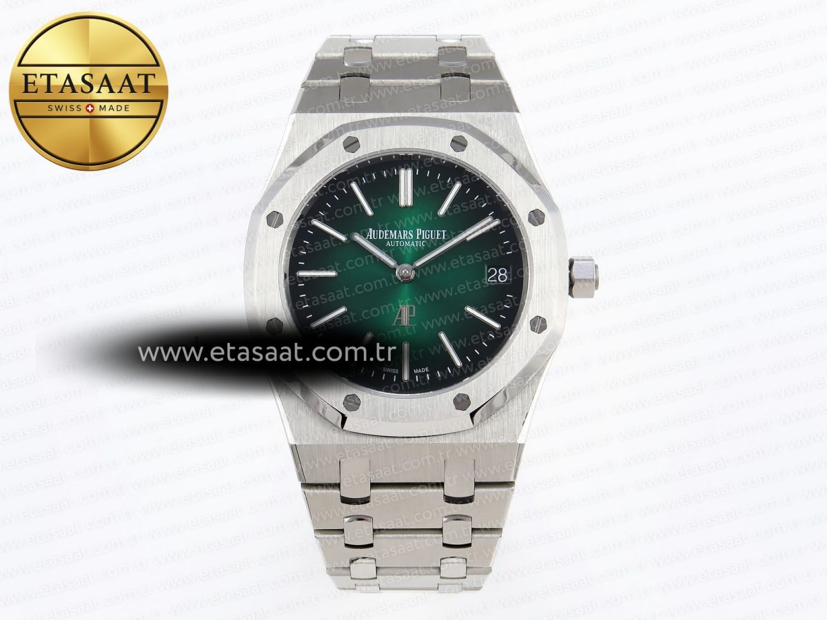 Royal Oak 39mm 15202 SS IPF 1:1 Best Edition Green/Black Dial on SS Bracelet A2121 - Görsel 3