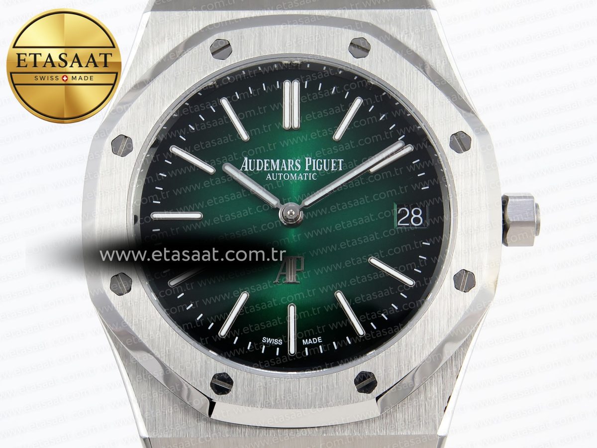 Royal Oak 39mm 15202 SS IPF 1:1 Best Edition Green/Black Dial on SS Bracelet A2121 - Görsel 4