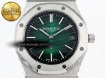 Royal Oak 39mm 15202 SS IPF 1:1 Best Edition Green/Black Dial on SS Bracelet A2121 - Görsel 4