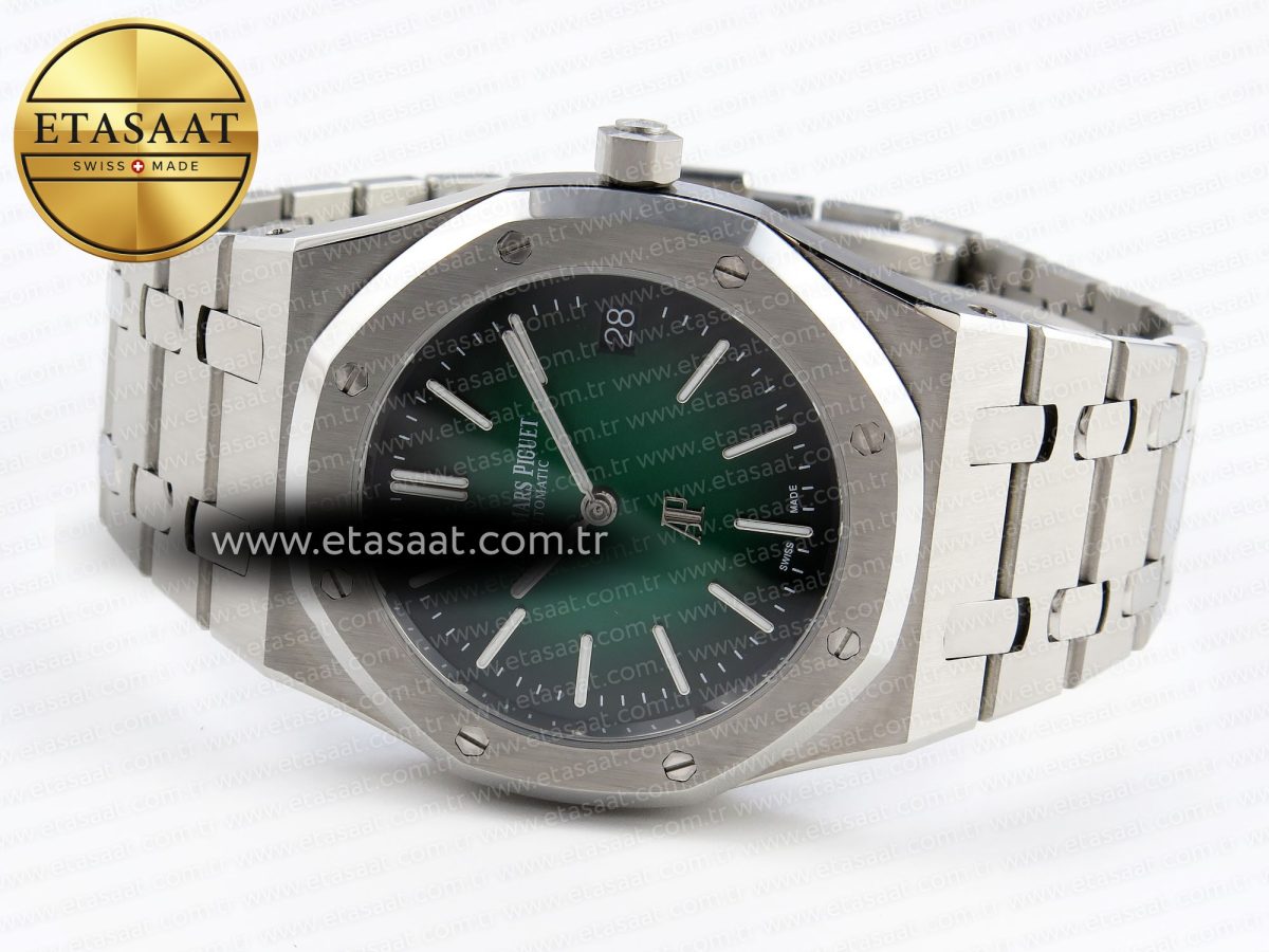 Royal Oak 39mm 15202 SS IPF 1:1 Best Edition Green/Black Dial on SS Bracelet A2121 - Görsel 6