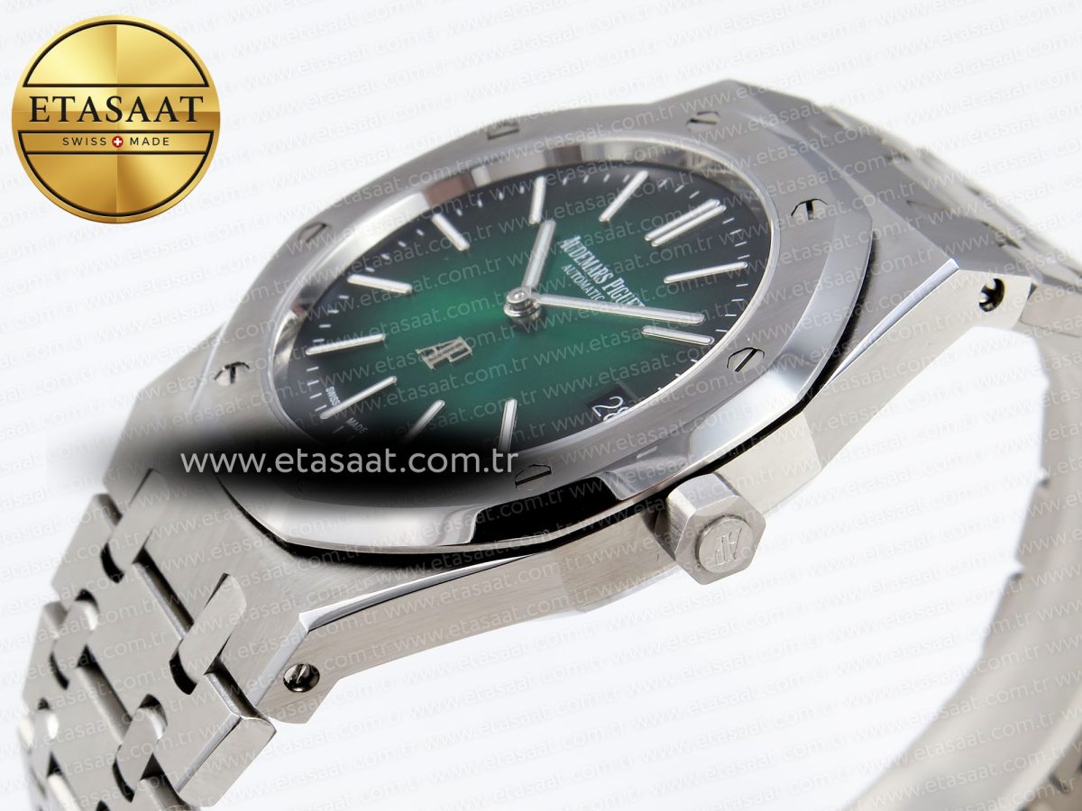 Royal Oak 39mm 15202 SS IPF 1:1 Best Edition Green/Black Dial on SS Bracelet A2121 - Görsel 8