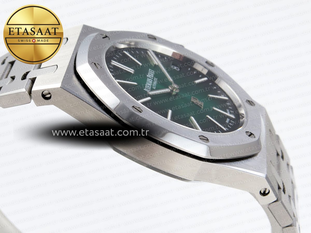 Royal Oak 39mm 15202 SS IPF 1:1 Best Edition Green/Black Dial on SS Bracelet A2121 - Görsel 9
