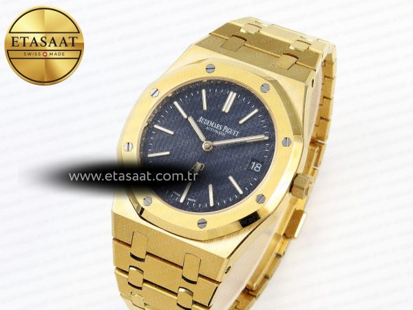 Royal Oak 39mm 15202 YG IPF 1:1 Best Edition Blue Textured Dial on YG Bracelet A2121