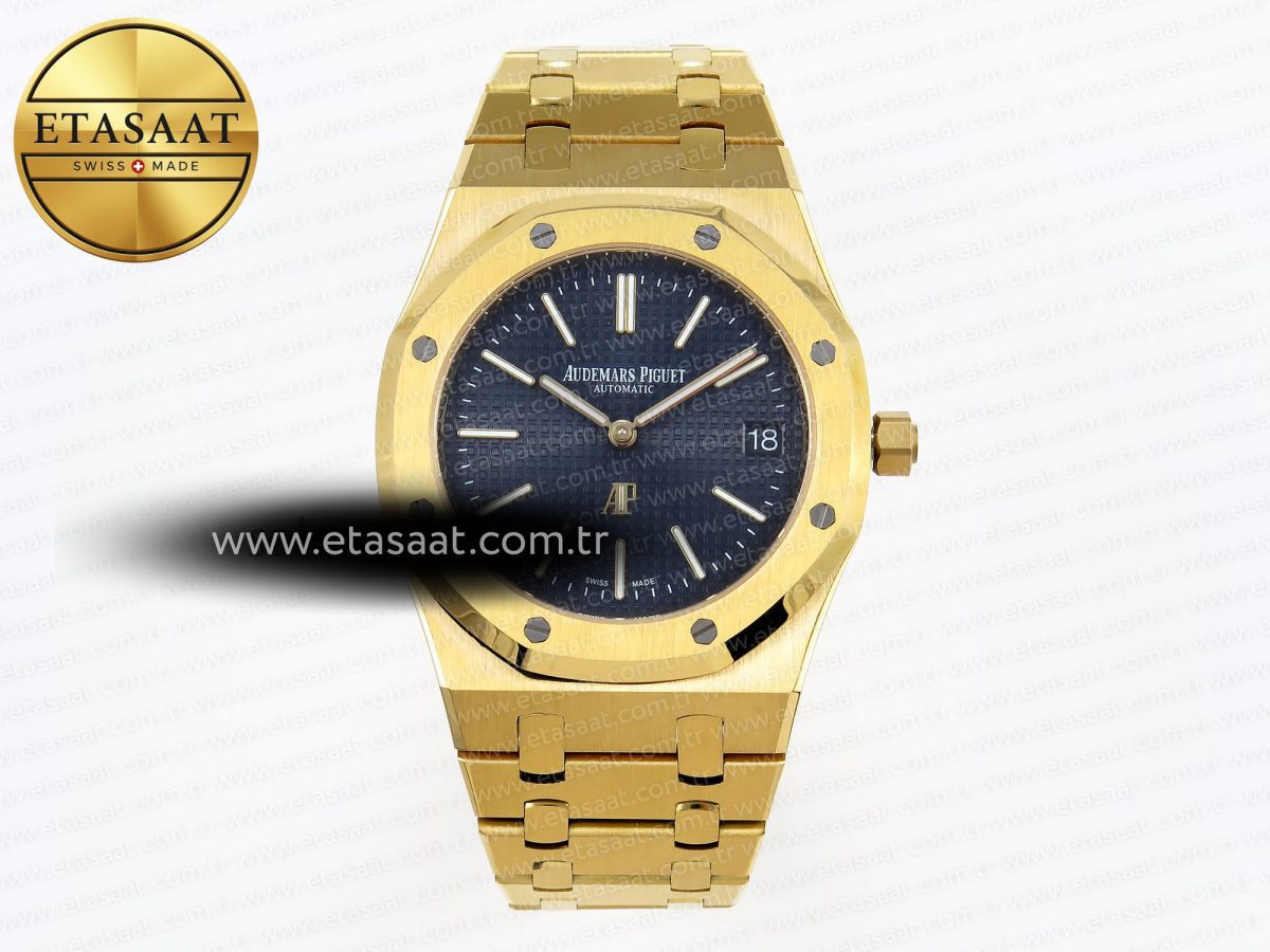 Royal Oak 39mm 15202 YG IPF 1:1 Best Edition Blue Textured Dial on YG Bracelet A2121 - Görsel 3