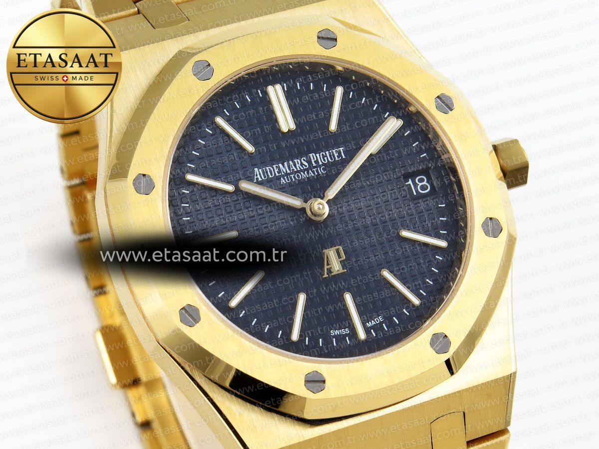 Royal Oak 39mm 15202 YG IPF 1:1 Best Edition Blue Textured Dial on YG Bracelet A2121 - Görsel 5